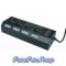 USB Hub 4 Ports With Individual On/Off Switches in Black