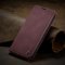 Flip Case For iPhone 13 Pro Max Wallet in Burgundy Handmade Leather Magnet Flip
