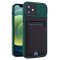 Case For iPhone 12 Pro Max in Green thin Case with Card slot Camera shutter