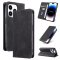 Flip Leather Multi Card Holder Phone Case & Stand For iPhone 15 Plus in Black
