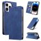 Flip Leather Multi Card Holder Phone Case & Stand For iPhone 15 in Blue