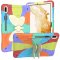 Case For iPad 10th Gen 10.9 Multi Coloured Green Rainbow with Strap Butterfly