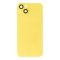 Glass Back For iPhone 14 Plus Yellow Battery Door Camera Lens Bezel Magnetism Ring + Metal Plate Plain Without Logo