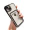 Case For iPhone 14Pro 15Pro Clear View Card Holder With Styled Edge Black