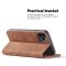 Flip Case For iPhone 15 Pro Max Leather Multi Card Holder Case Stand in Tan