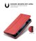 Flip Case For iPhone 15 Leather Multi Card Holder Phone Case Stand in Red