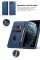 Flip Case For iPhone 15 Leather Multi Card Holder Phone Case Stand in Blue