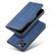 Flip Case For iPhone 15 Plus Leather Multi Card Holder Phone Case Stand in Blue