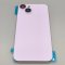 Glass Back For iPhone 14 Purple Battery Door Camera Lens Bezel Magnetism Ring + Metal Plate Plain Without Logo