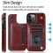 Case For iPhone 14 15 in Red Flip Leather Multi Card Holder