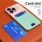 Case For iPhone 14 Plus in Green Card Holder Lens Protector Stand