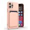 Case For iPhone 14 Pro Max 15 Pro Max Silicone Card Holder Protection in Pink