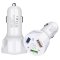 Car Charger 3 Ports USB Qualcomm QC 3.0 Quick Charge Fast Charging White
